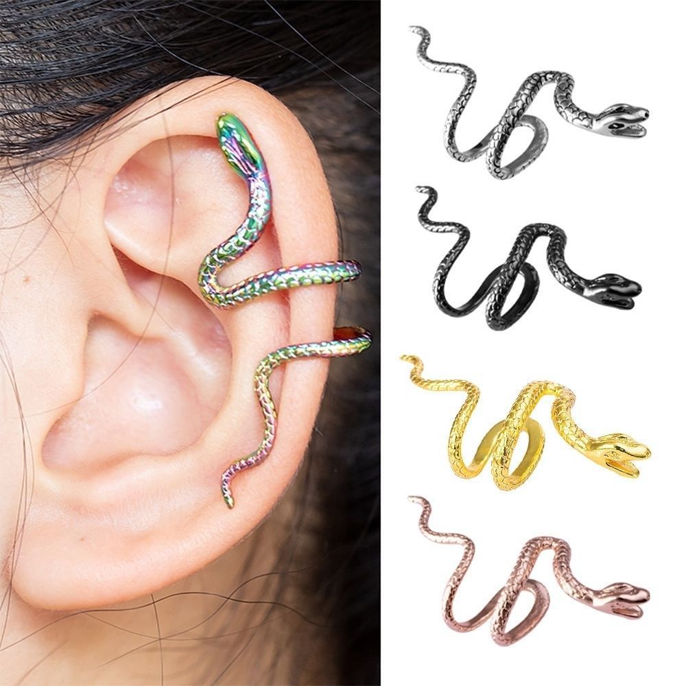 Men's Snake Shaped Ear Clips Non Pierced Cuff Earrings