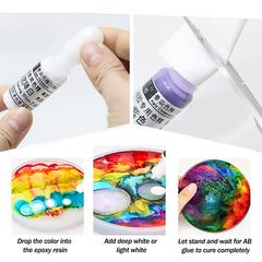 16pcs Epoxy Resin Pigment Set Alcohol Colorant Dye Art Ink For UV Epoxy Mold