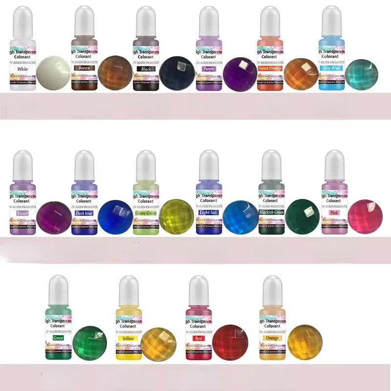 16pcs Epoxy Resin Pigment Set Alcohol Colorant Dye Art Ink For UV Epoxy Mold