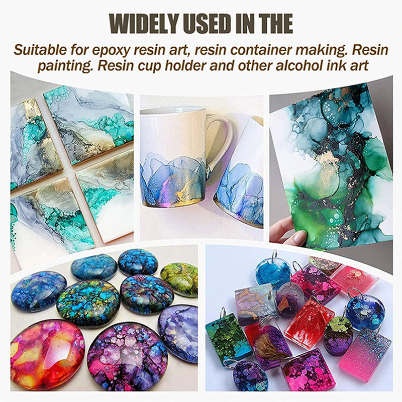 16pcs Epoxy Resin Pigment Set Alcohol Colorant Dye Art Ink For UV Epoxy Mold