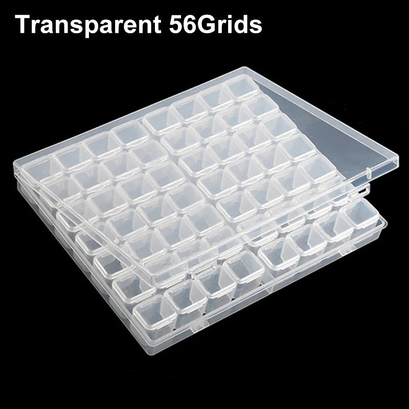 Adjustable Plastic Storage Box 28 56 Girds Clear Beads Organizer