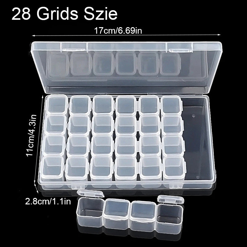 Adjustable Plastic Storage Box 28 56 Girds Clear Beads Organizer