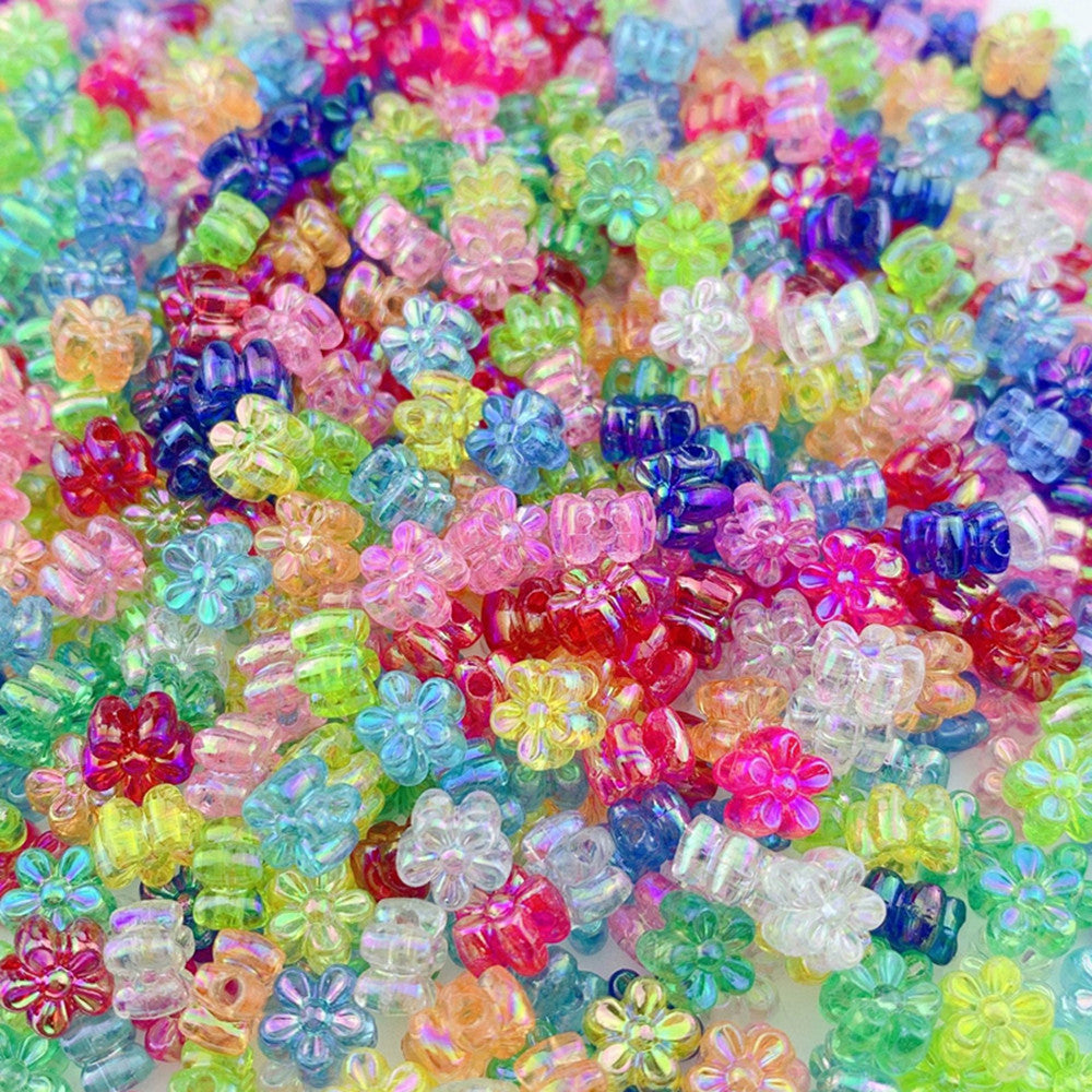 100pcs Acrylic Random Flower Bead