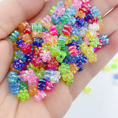 100pcs Acrylic Random Flower Bead