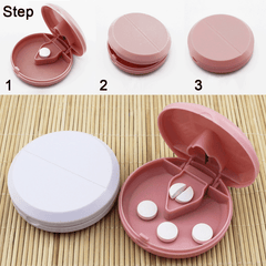 Portable Pill Cutter Splitter Storage Medicine Box Holder Travel Case