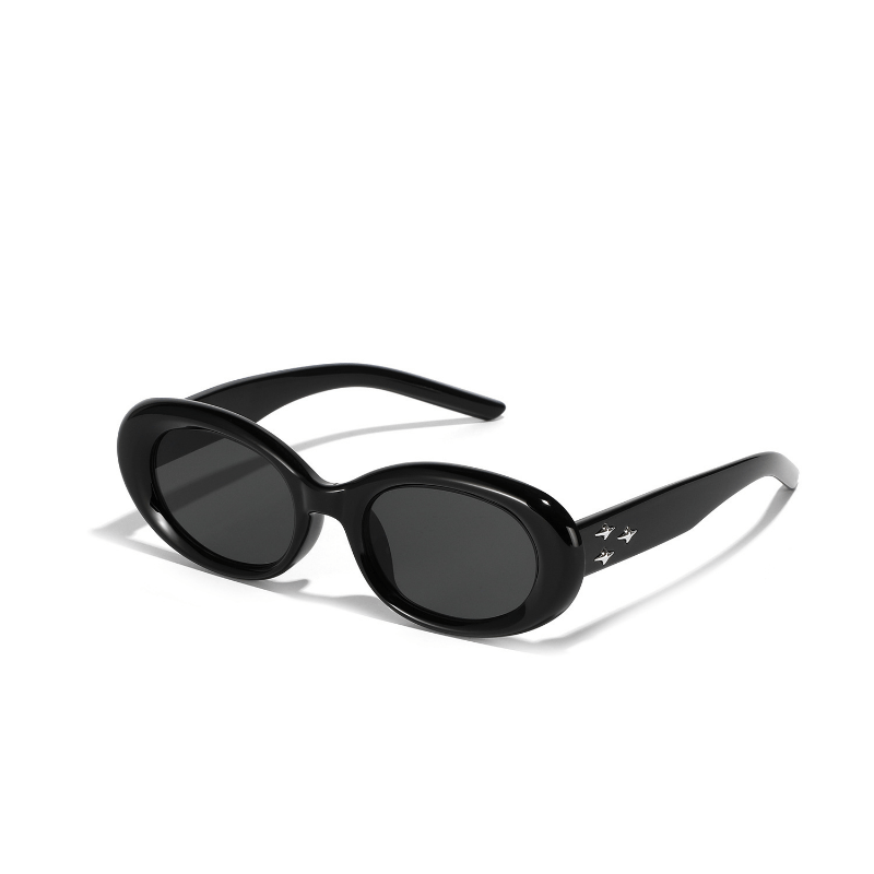 Men's Oval Sunglasses Retro Sunscreen with Box