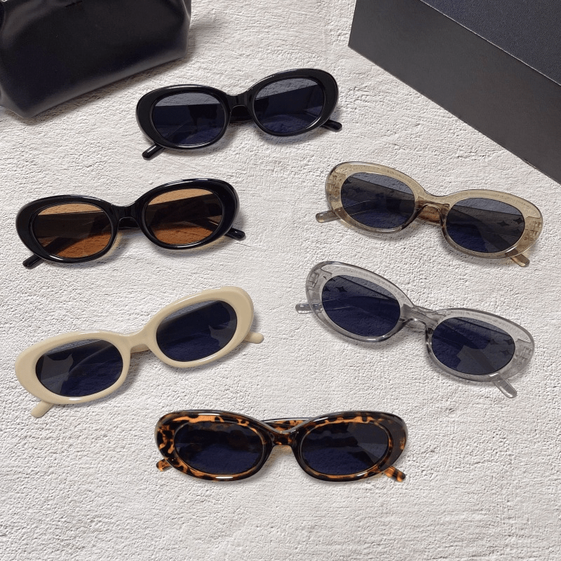 Men's Oval Sunglasses Retro Sunscreen with Box