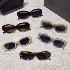 Men's Oval Sunglasses Retro Sunscreen with Box