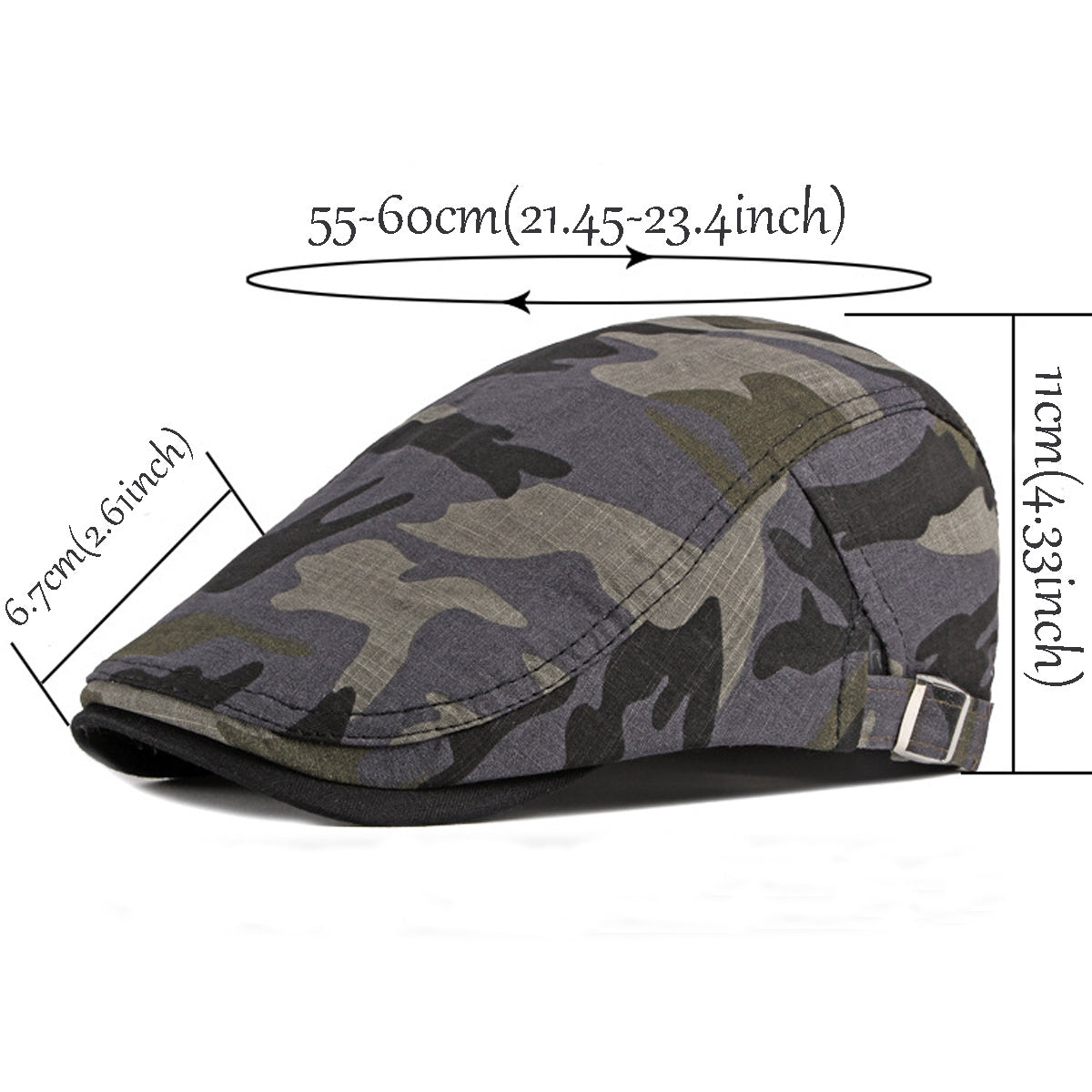 Men's Camo Beret Forward Hat Breathable