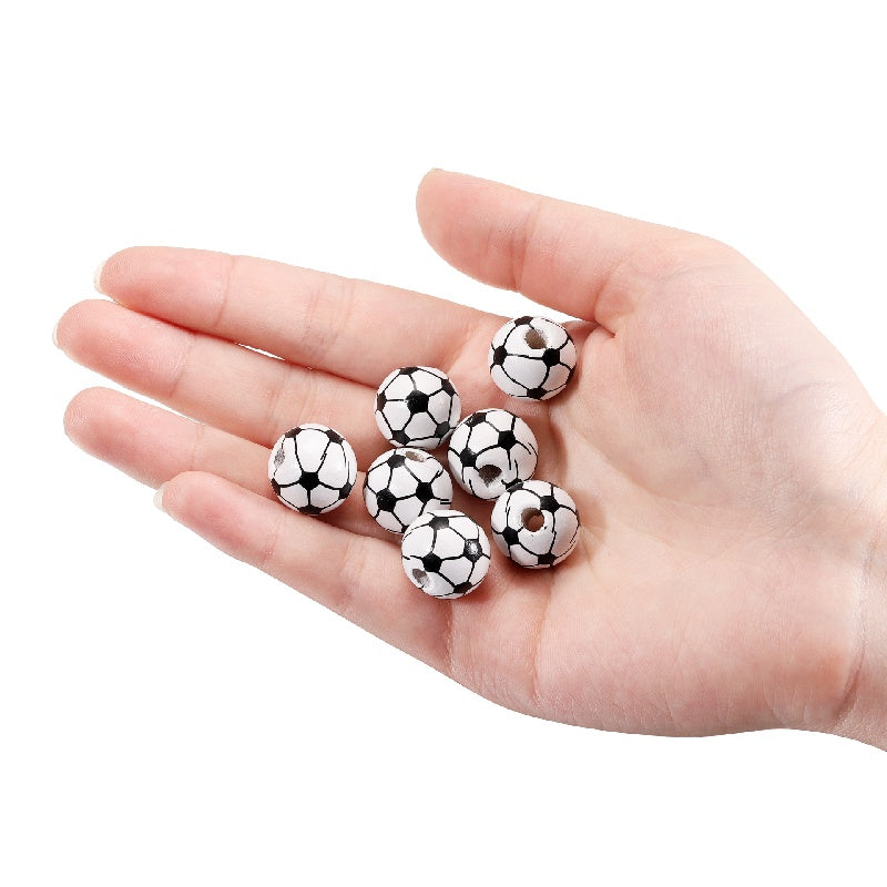 10pcs Colorful Wooden Round Ball Beads Pack for Crafts