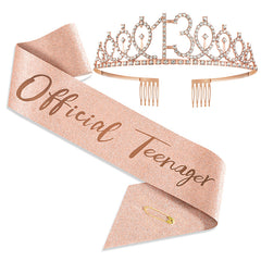 2pcs Birthday Girl Queen Sash Crown Set for Women Kids Party Supplies