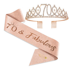 2pcs Birthday Girl Queen Sash Crown Set for Women Kids Party Supplies
