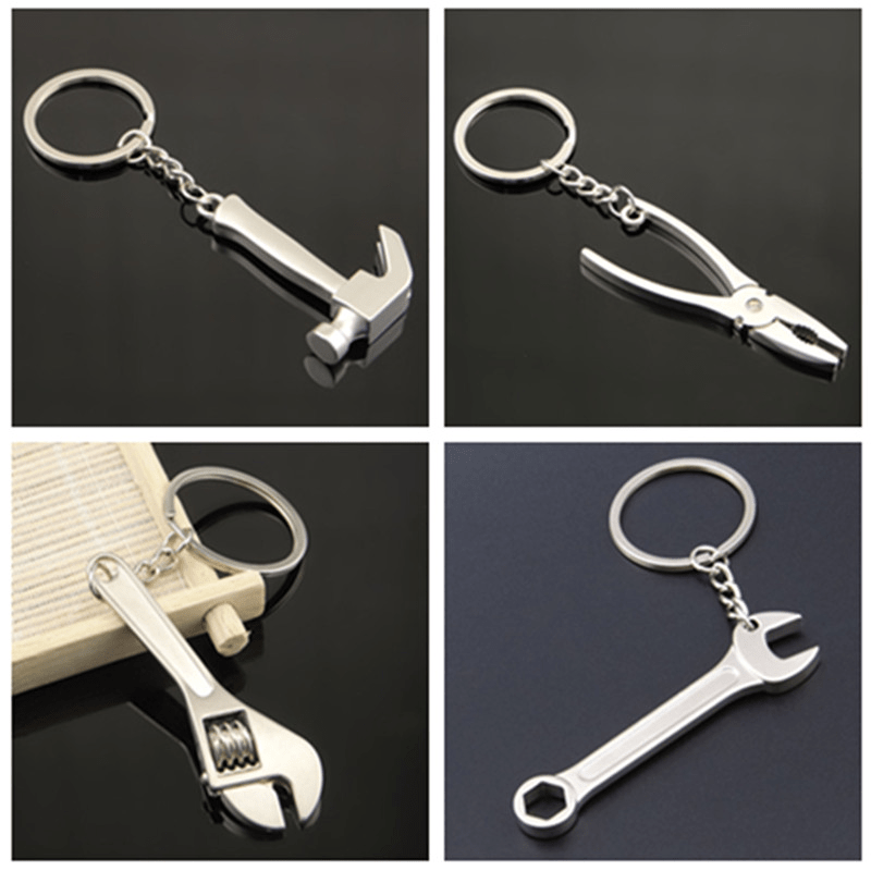 Mini Tool Keychain with Wrench Hammer Shovel Pliers - Gift for Men