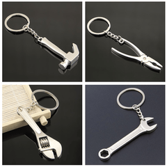 Mini Tool Keychain with Wrench Hammer Shovel Pliers - Gift for Men