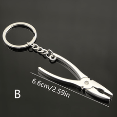 Mini Tool Keychain with Wrench Hammer Shovel Pliers - Gift for Men