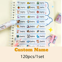 Custom Waterproof Name Sticker Transparent Label 60/120pcs