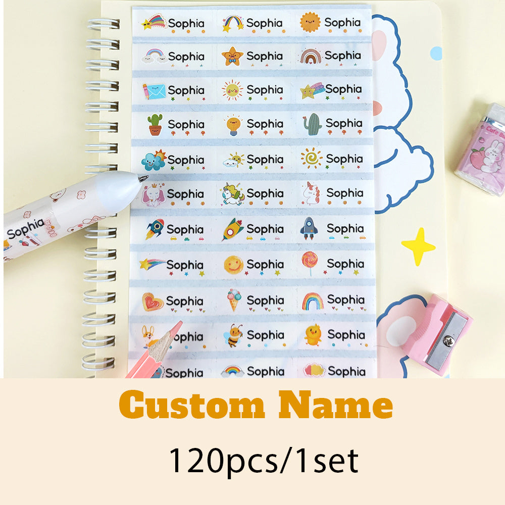 Custom Waterproof Name Sticker Transparent Label 60/120pcs