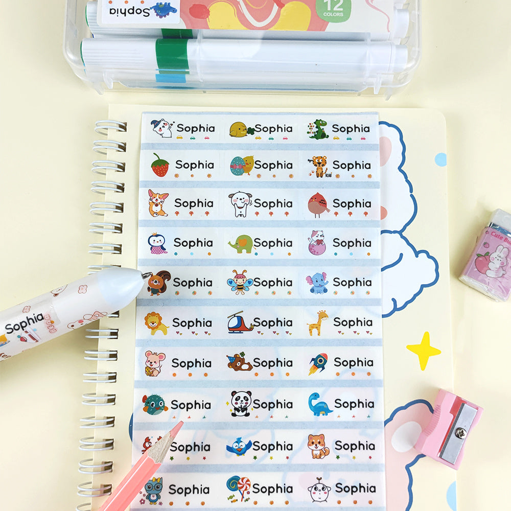 Custom Waterproof Name Sticker Transparent Label 60/120pcs