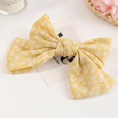 Floral Printed Large Bow Hair Clip Duck Billed Clip for Women Girls