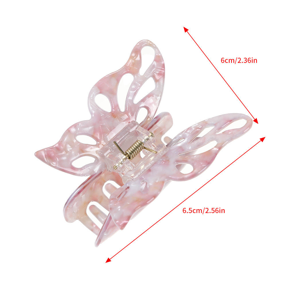 Sweet Acetate Butterfly Hair Claw Women Solid Shark Claw Ponytail Clips