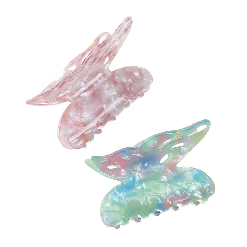 Sweet Acetate Butterfly Hair Claw Women Solid Shark Claw Ponytail Clips