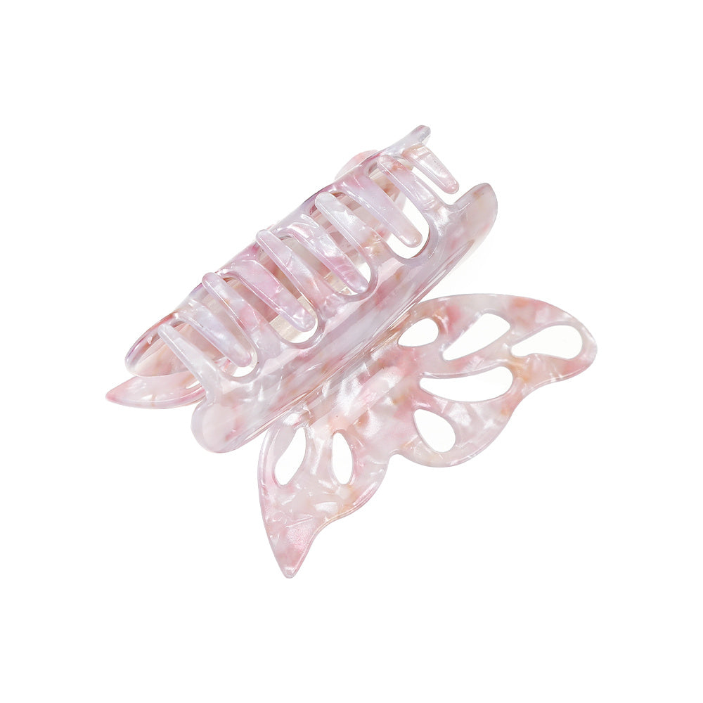 Sweet Acetate Butterfly Hair Claw Women Solid Shark Claw Ponytail Clips