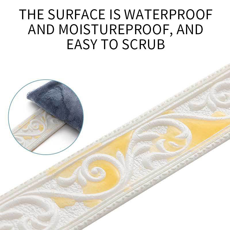 Waterproof 3D Wall Trim Line Skirting Border Self Adhesive Wallpaper