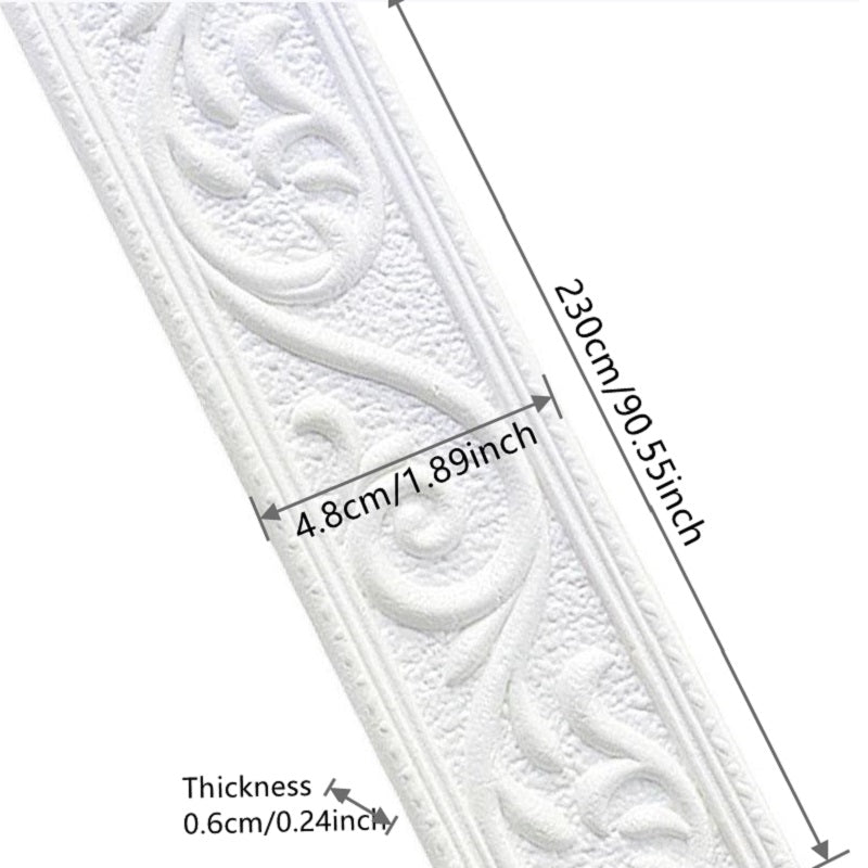 Waterproof 3D Wall Trim Line Skirting Border Self Adhesive Wallpaper
