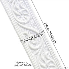 Waterproof 3D Wall Trim Line Skirting Border Self Adhesive Wallpaper