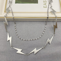 Lightning Shape Chain Keychain Pentagram Charm Chain Punk Accessories
