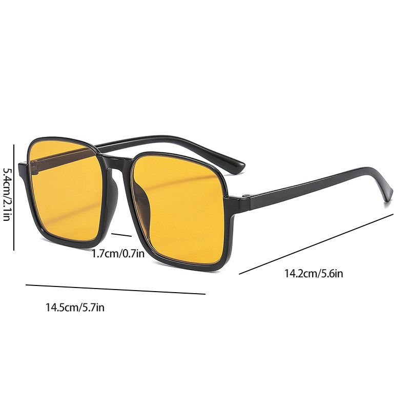Retro Half Frame Square Sunglasses Set for Men