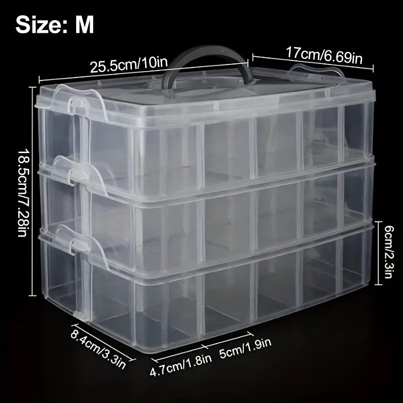 3 Tier Stackable Storage Container Box Bead Organizers for Craft Storage