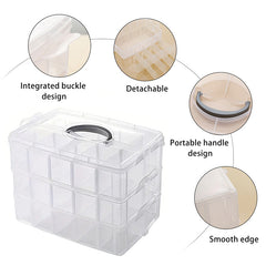 3 Tier Stackable Storage Container Box Bead Organizers for Craft Storage