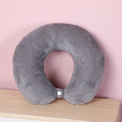 1pc Solid U Shaped Travel Pillow Neck Pillow Travel Set