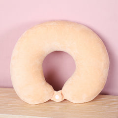 1pc Solid U Shaped Travel Pillow Neck Pillow Travel Set