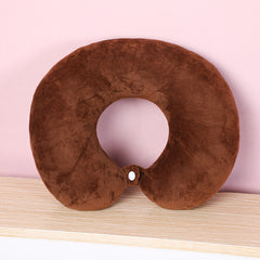 1pc Solid U Shaped Travel Pillow Neck Pillow Travel Set