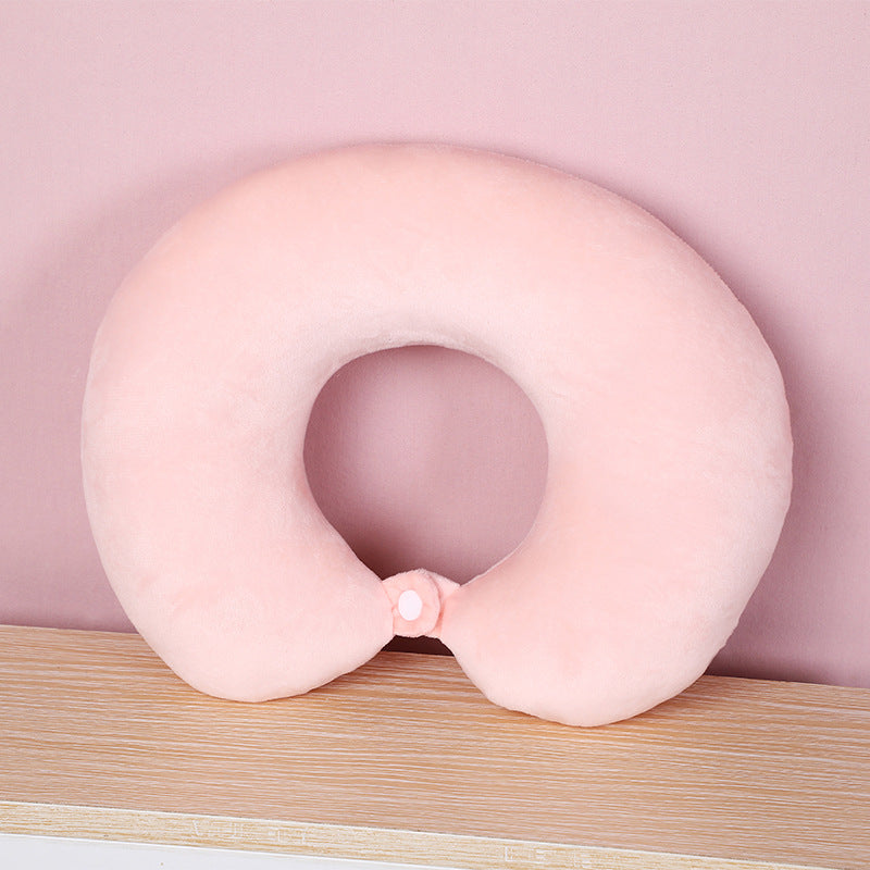 1pc Solid U Shaped Travel Pillow Neck Pillow Travel Set