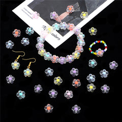 50pcs Acrylic Flower Beads for DIY Jewelry Accessories
