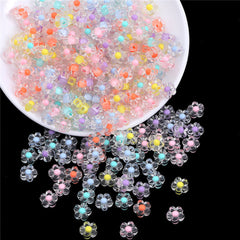 50pcs Acrylic Flower Beads for DIY Jewelry Accessories