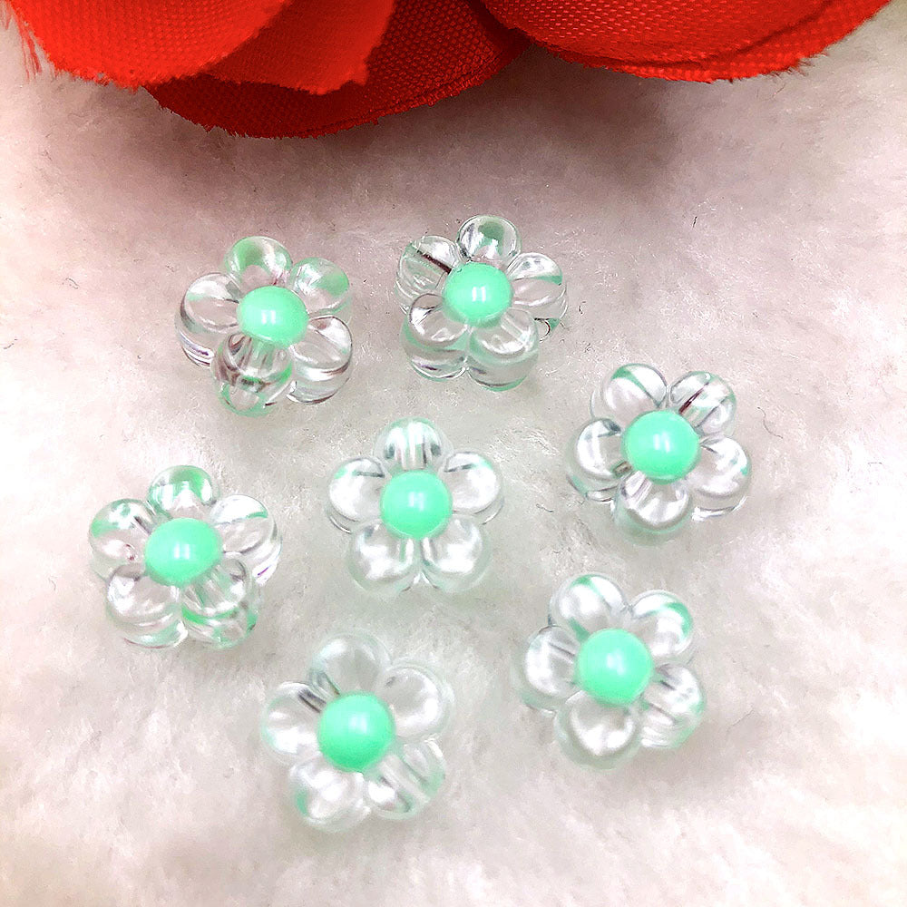 50pcs Acrylic Flower Beads for DIY Jewelry Accessories