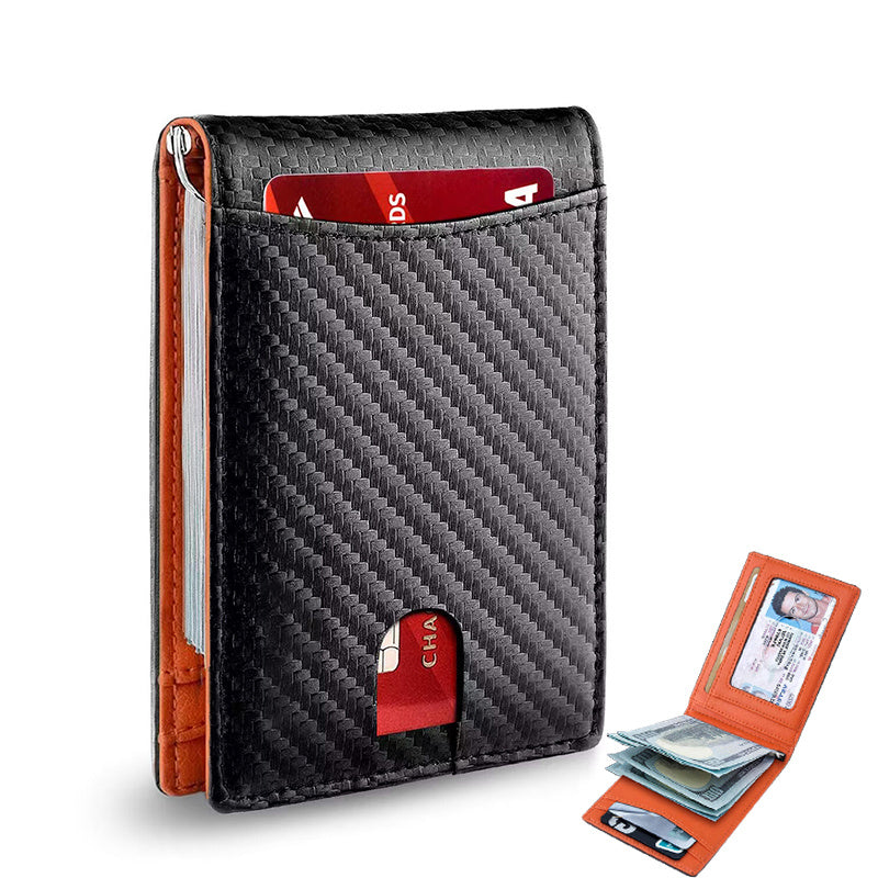 Men's Carbon Fiber Business Wallet RFID Blocking