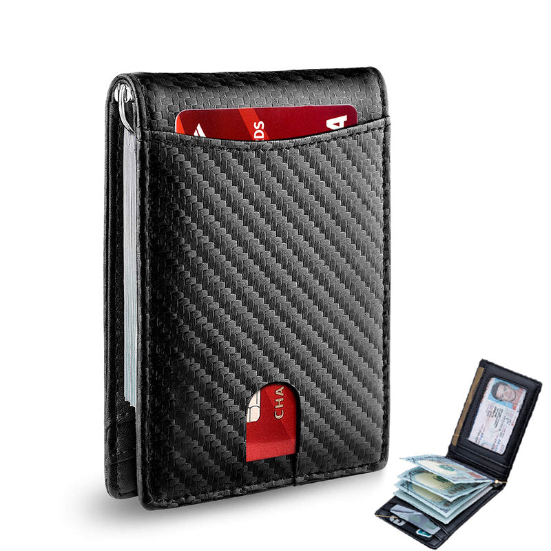 Men's Carbon Fiber Business Wallet RFID Blocking