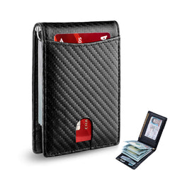 Men's Carbon Fiber Business Wallet RFID Blocking
