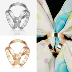 Scarf Ring Three Circles Hollow Hijab Scarf Clip Buckle Decorative Ribbon Fasten