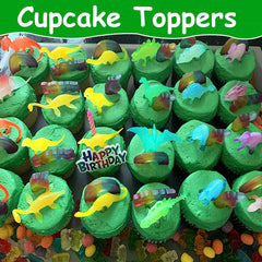 12pcs Mini Glow In Dark Dinosaurs Toy Dino Figure Birthday Cake Topper