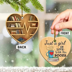 Acrylic Charm Round Love Heart Bookshelf Pendant Christmas Tree Decor