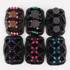 Wooden Beads Hair Comb Headdress Insert Comb Double side Hair Comb