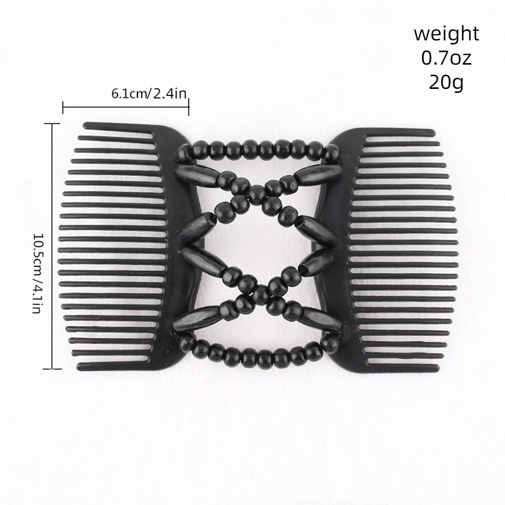 Wooden Beads Hair Comb Headdress Insert Comb Double side Hair Comb