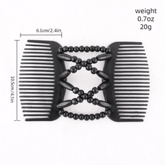 Wooden Beads Hair Comb Headdress Insert Comb Double side Hair Comb