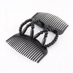 Wooden Beads Hair Comb Headdress Insert Comb Double side Hair Comb